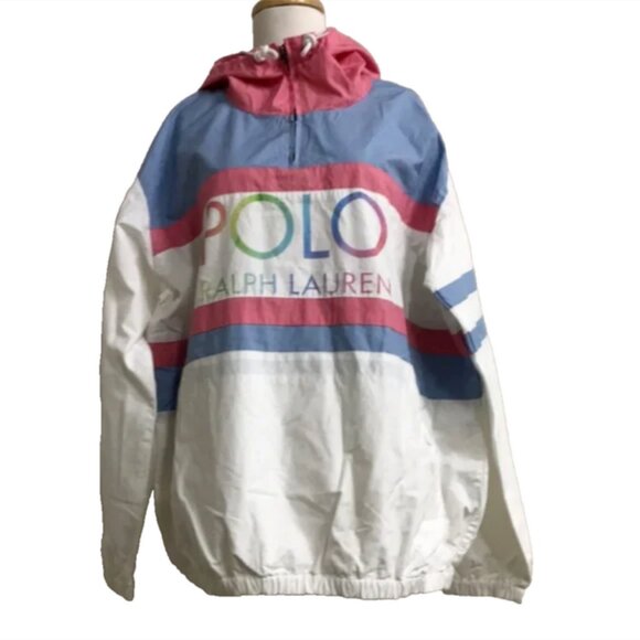 Polo Ralph Lauren Ombre Logo Quarter-Zip Hooded Windbreaker